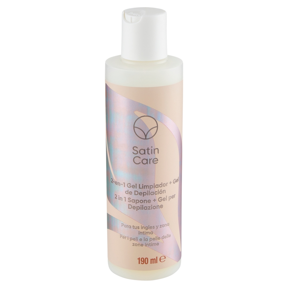 Satin Care 2 in 1 Sapone + Gel per Depilazione per i peli e la pelle delle zone intime 190 ml